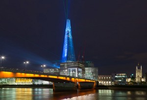 The opening of The Shard in 2013, featuring a light show.